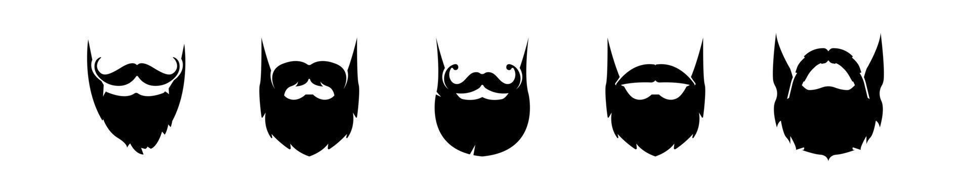 Barber logo. Beards set vector icons