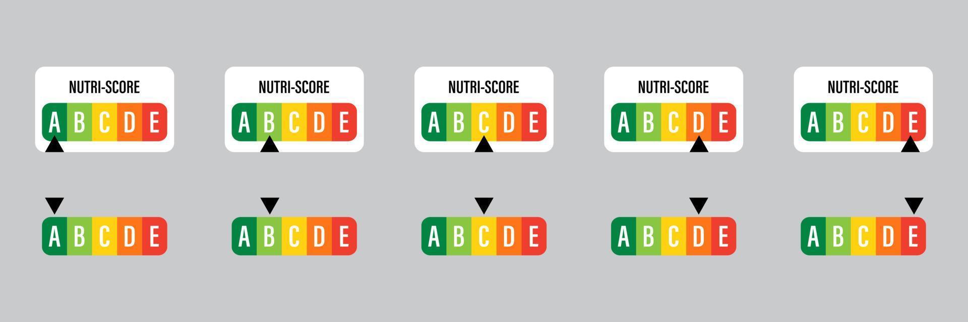 nutri-score, firmar el cuidado de la salud para el envasado. vector