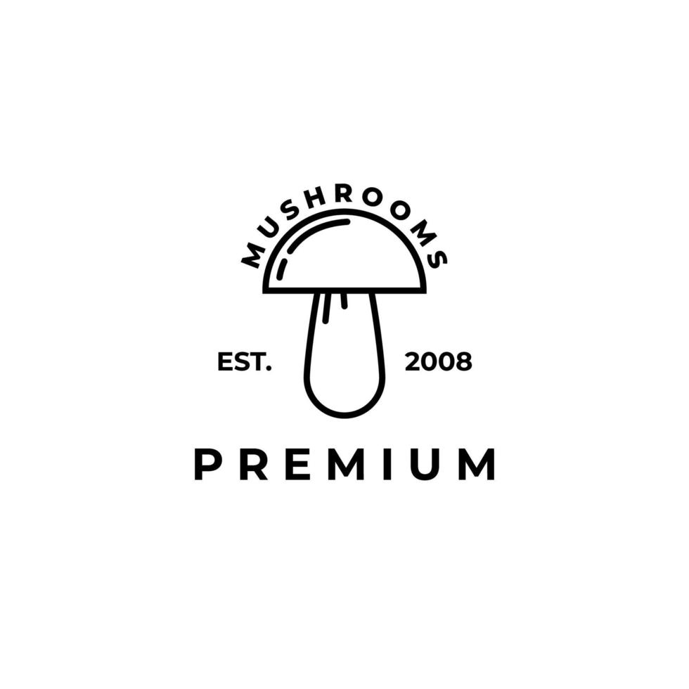 mushroom farm logo line art  design template vector