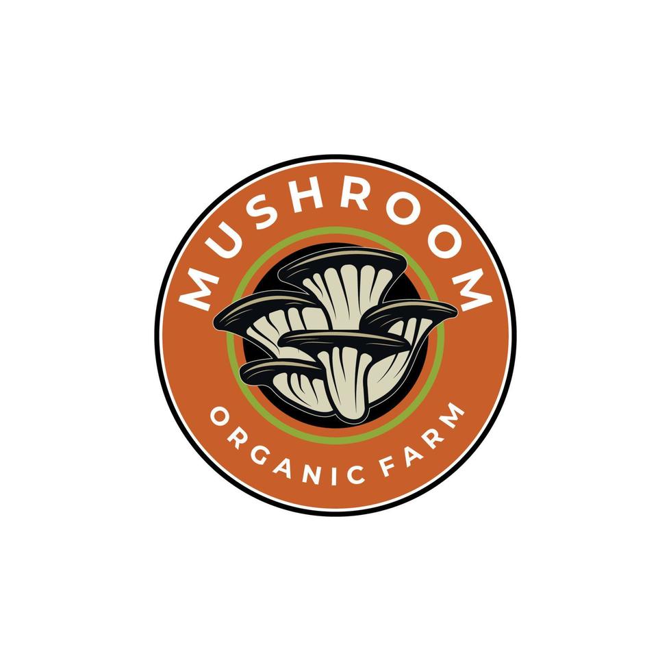 Oyster Mushrooms badge Logo  Vector Graphic Element for Farm or Agriculture Design and Illustration