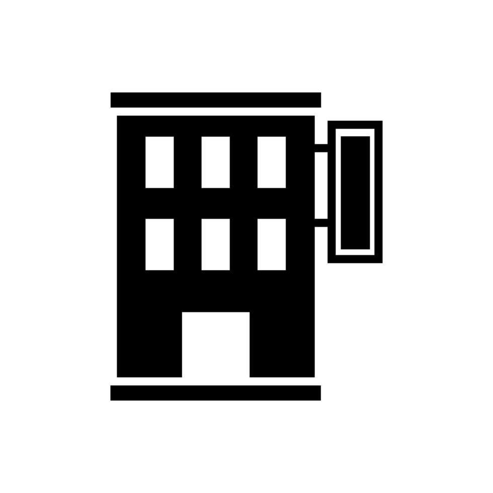 hotel building with billboard icon vector