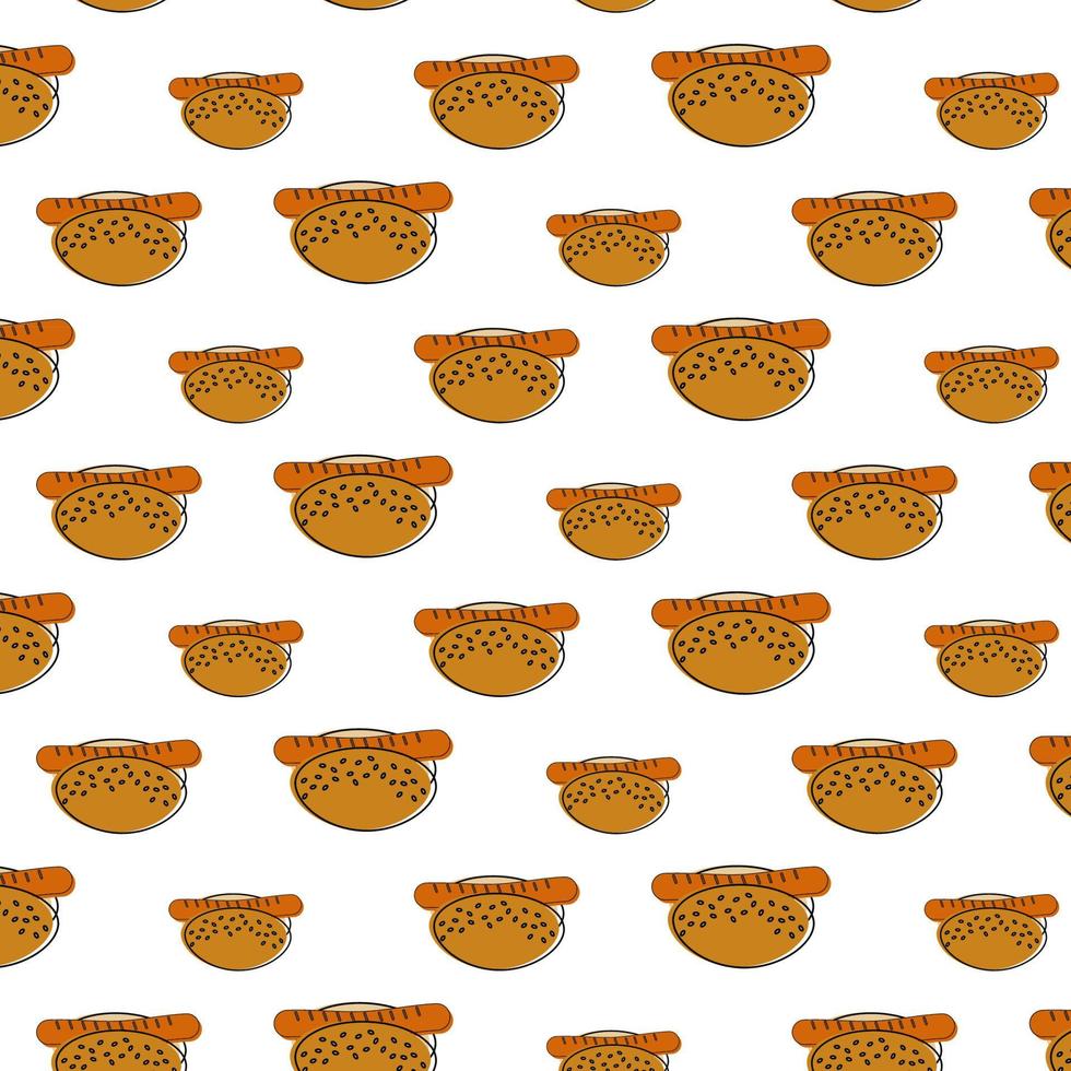 An endless pattern with elements of fast food on a transparent background. Lifestyle. Day of food vector