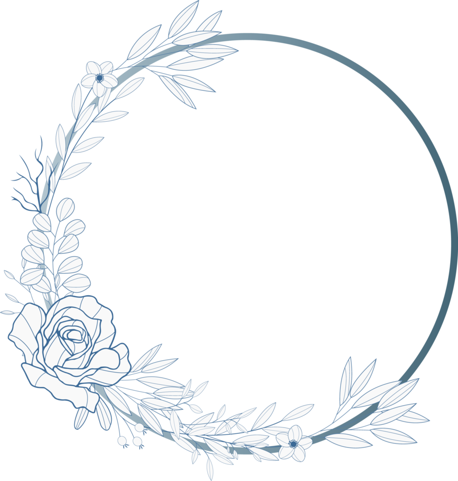 flor marco corona anillo acuarela ilustración png