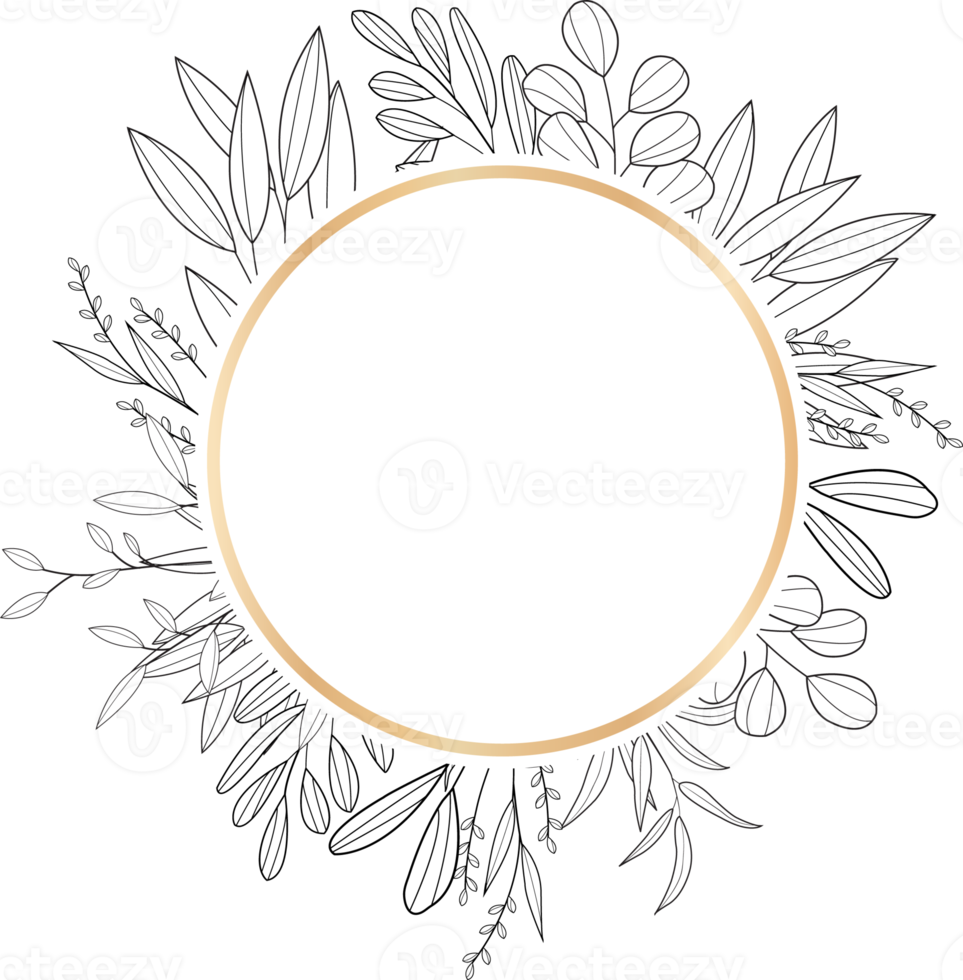 flower frame wreath  ring watercolor illustration png