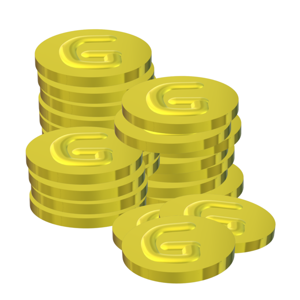 pile of gold coins, transparent background png