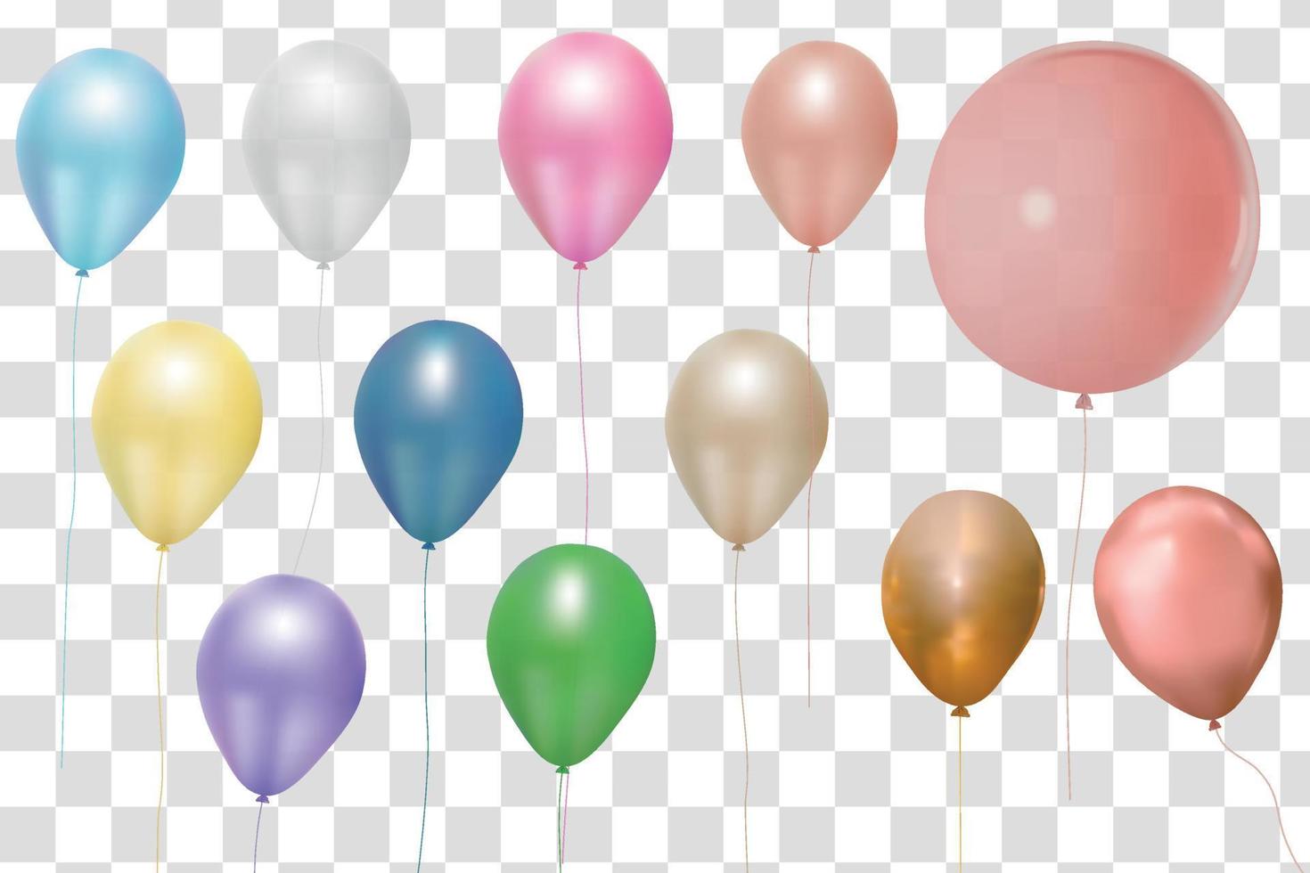 Realistic balloons colorful collection vector