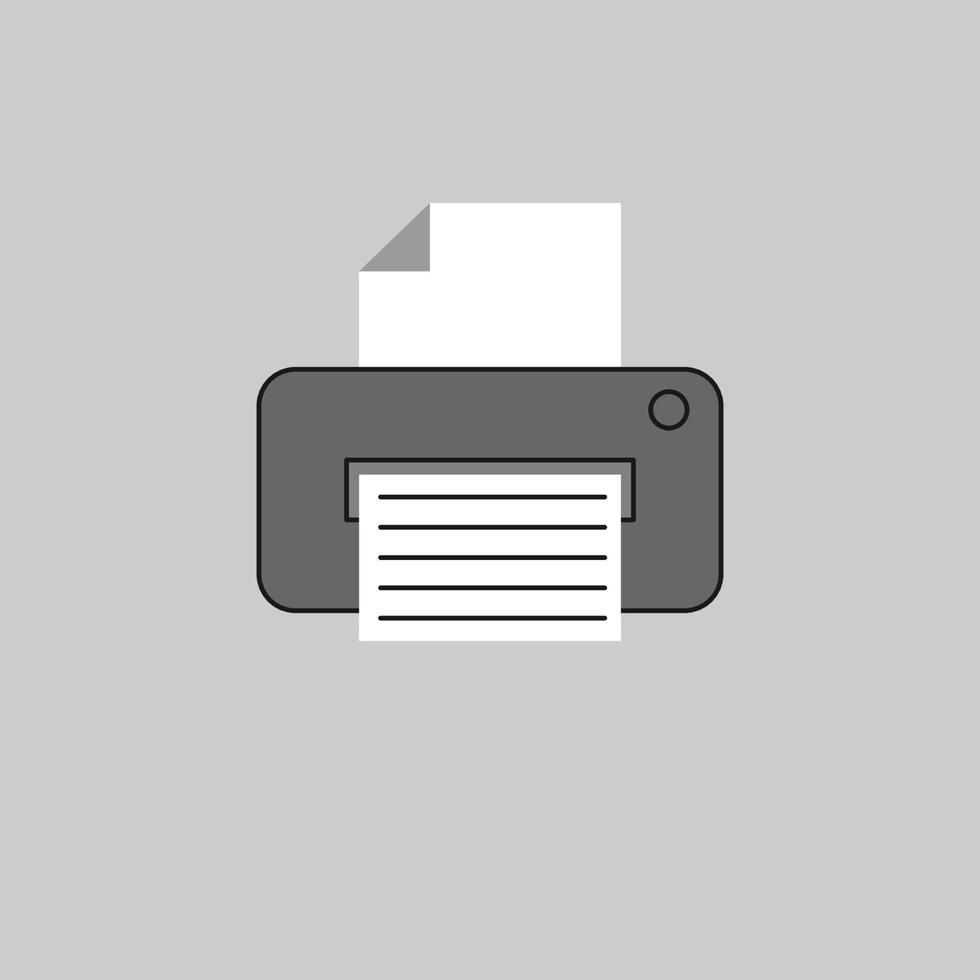 Copy, device, printer icon. Vector illustration, flat design.