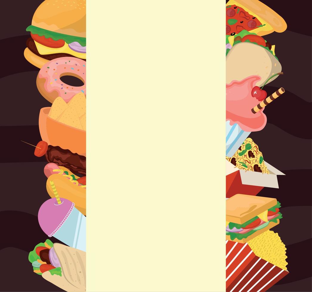 fast food banner vector