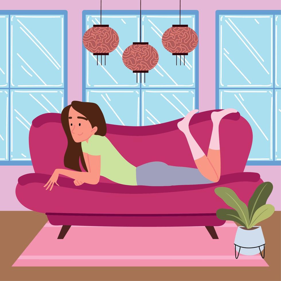 woman relax pose vector