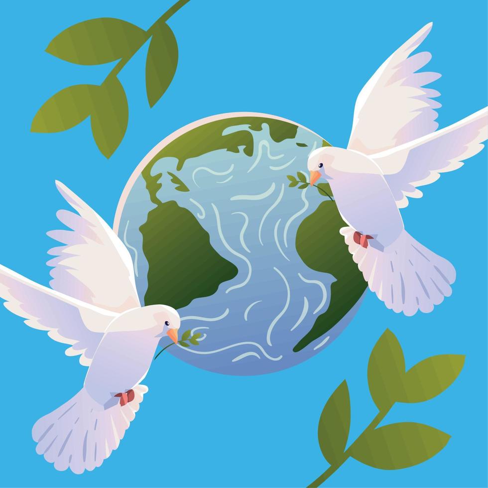 dia internacional de la paz, aves vector