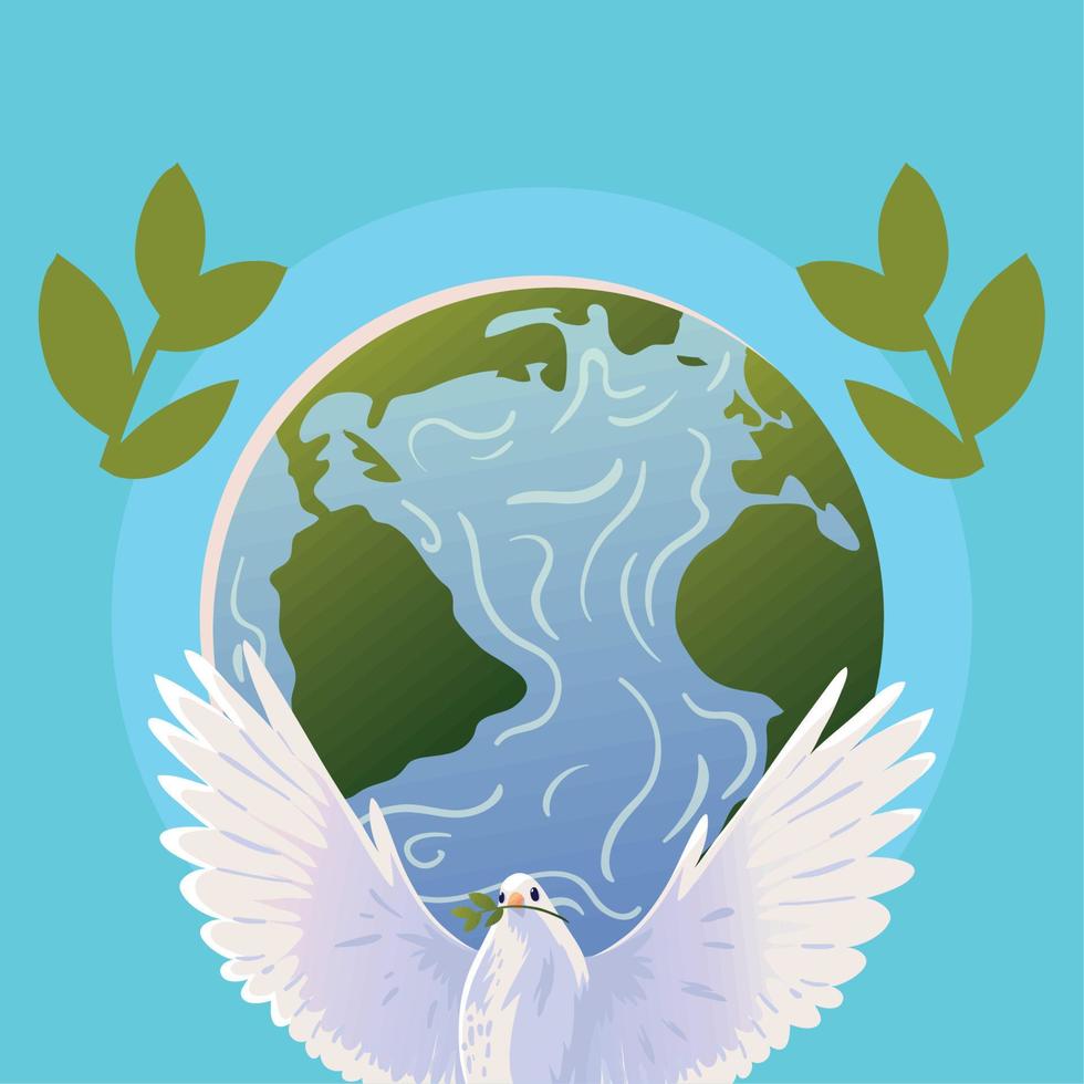 international day of peace dove vector