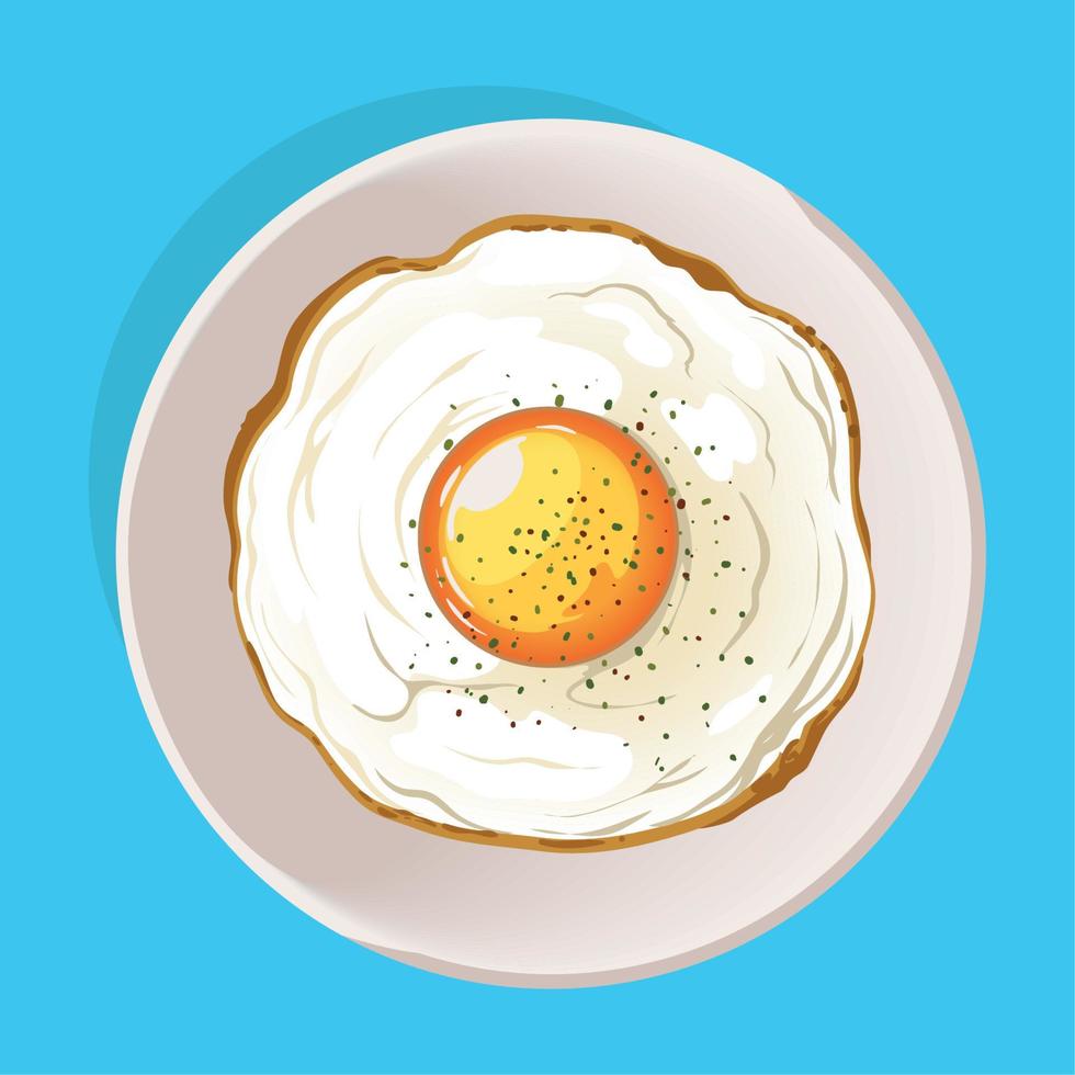 fried egg breakfast vector