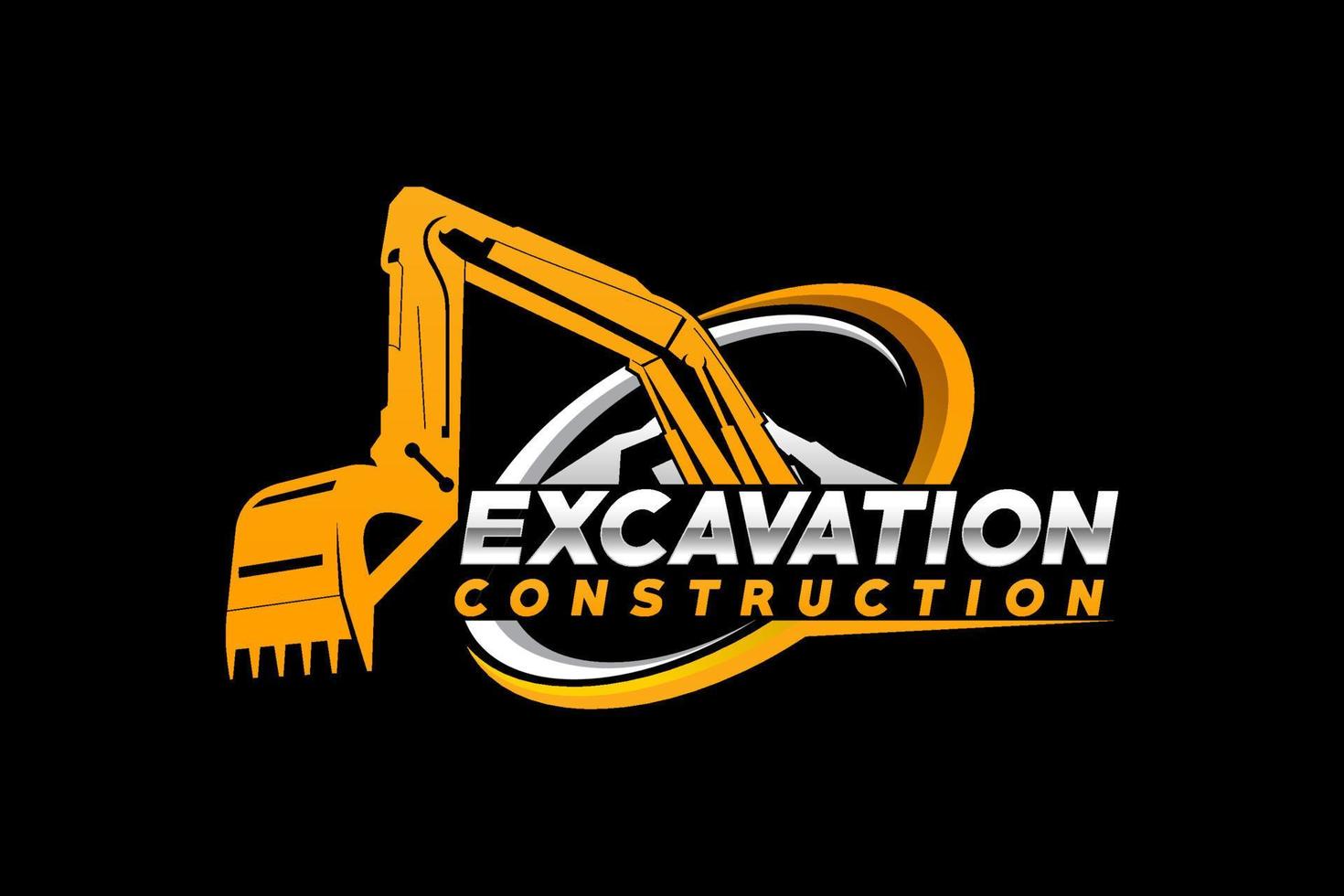 Excavator heavy equipment construction vector. vector