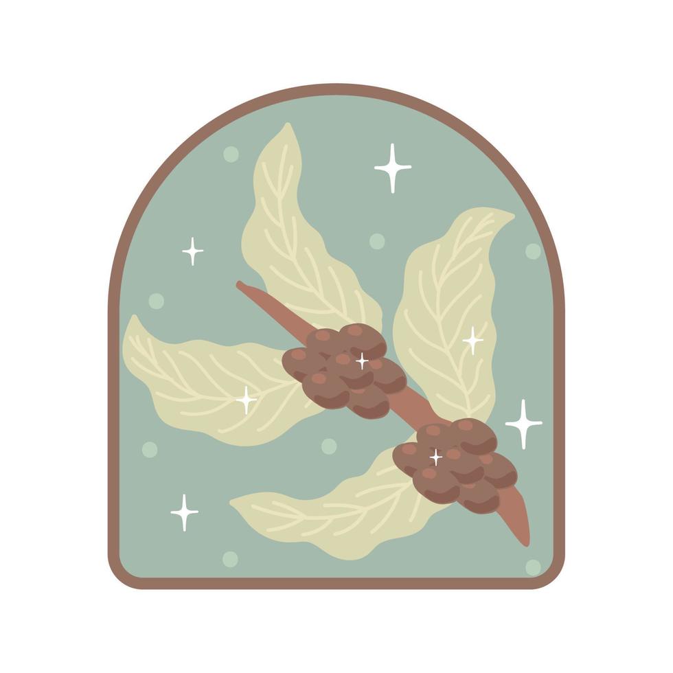 coffee branch grains vector