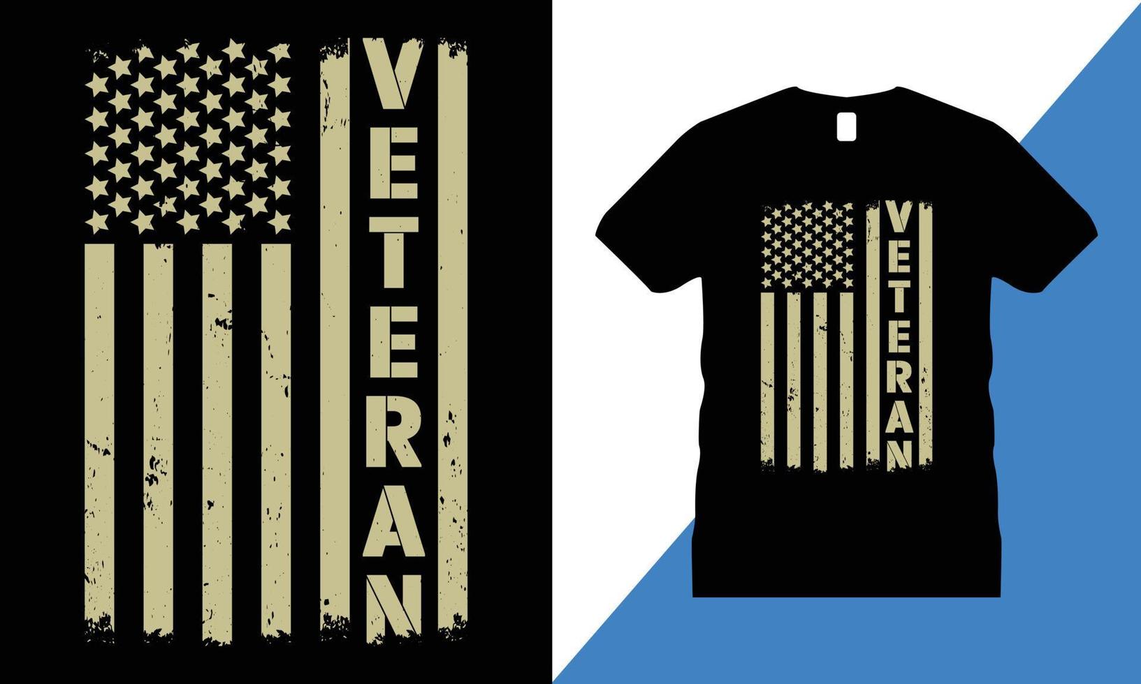 Veteran Graphic T-shirt Design Vector. usa, T shirt, military, freedom, flag, army, memorial, vector