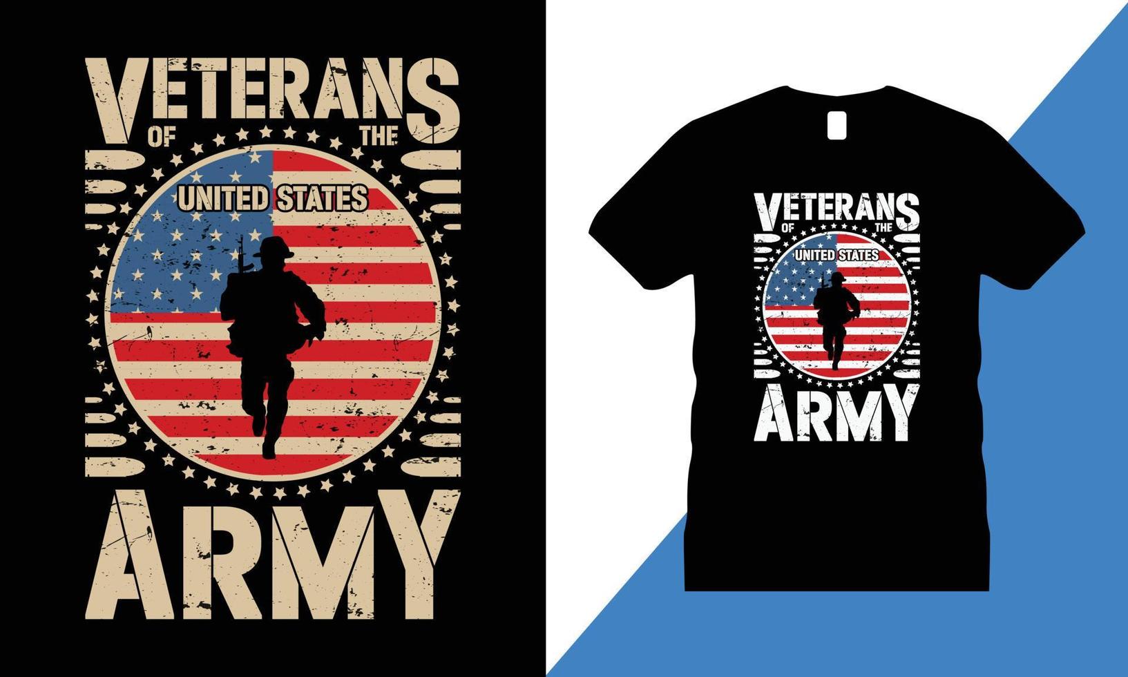 vector de diseño de camisetas gráficas veteranas. Estados Unidos, camiseta, militar, libertad, bandera, ejército, memorial,