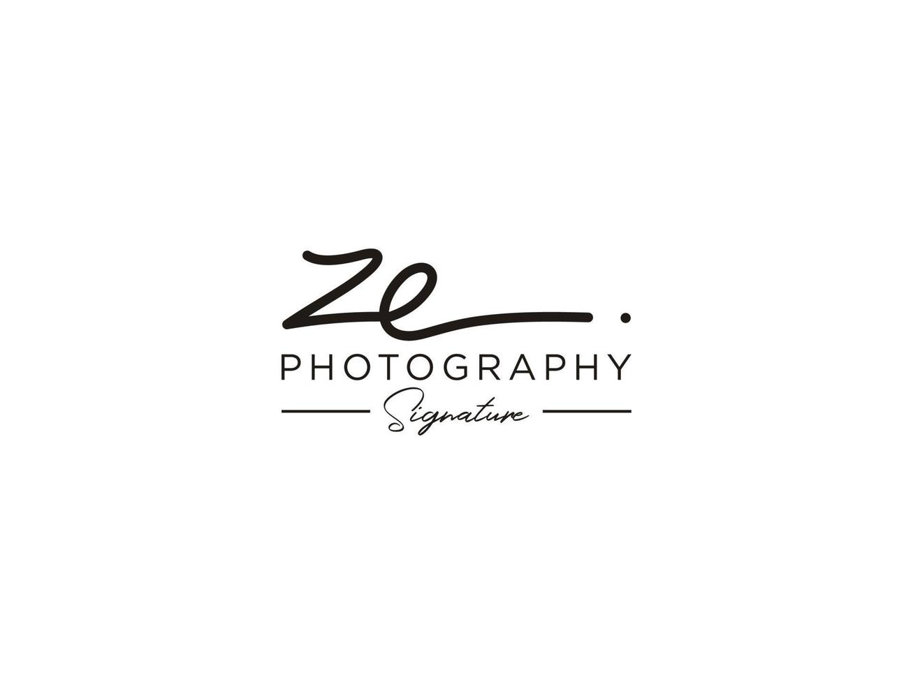Letter ZE Signature Logo Template Vector