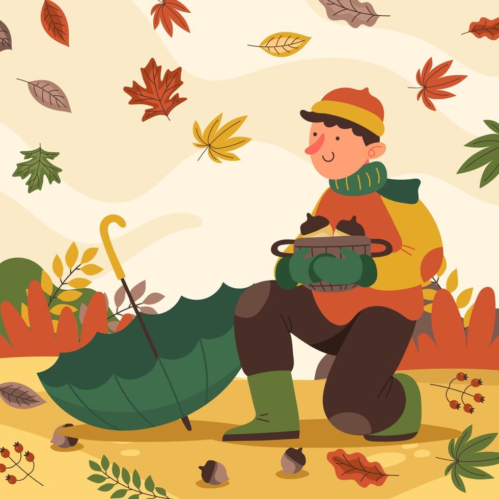 Fallen Leaves Concept vector