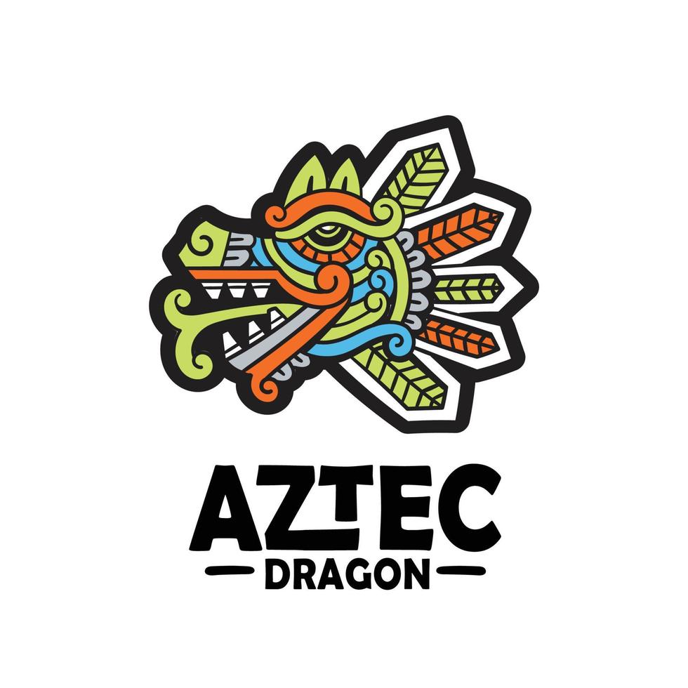 quetzalcóatl cabeza dios mexicano gráfico azteca vector