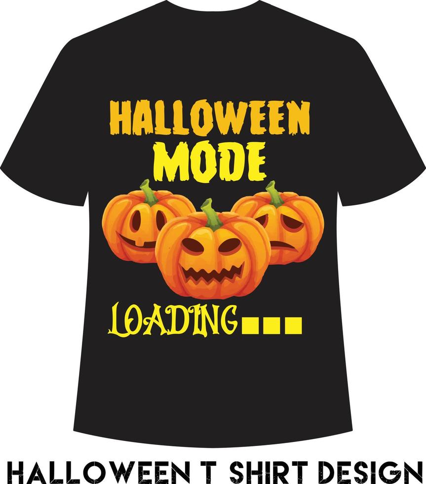 Halloween mode loading t-shirt design for Halloween vector