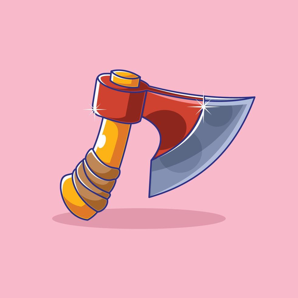 Axe floating cartoon style vector icon illustration