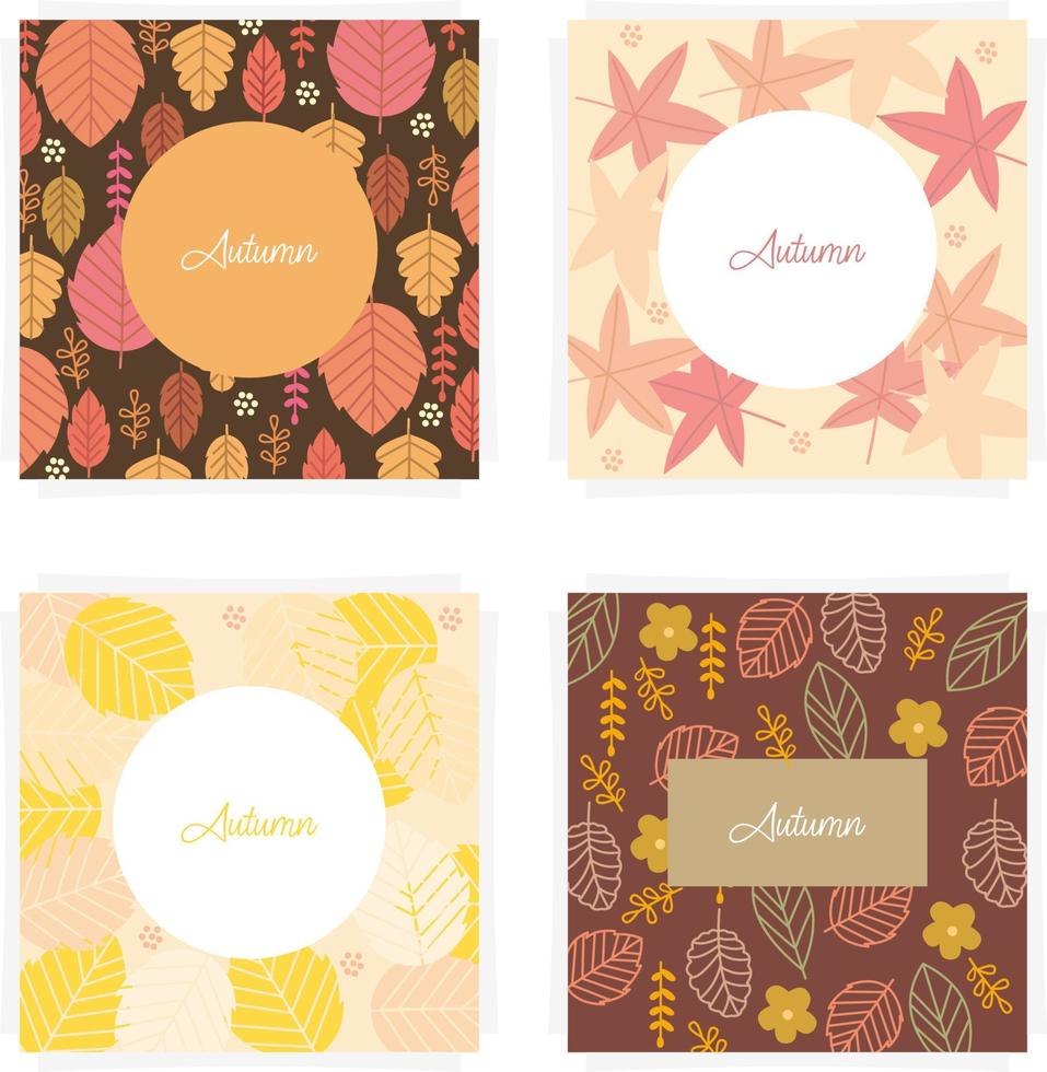 Autumn Social Media Feed Set vector