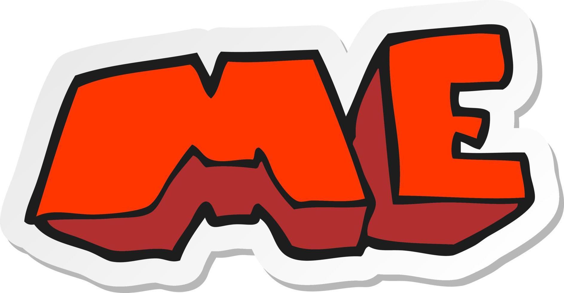 sticker of a cartoon ME symbol vector
