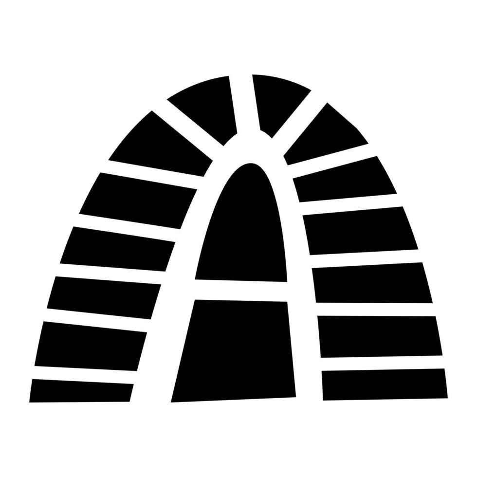 Black Rainbow Doodle monochrome. Vector illustration about nature.