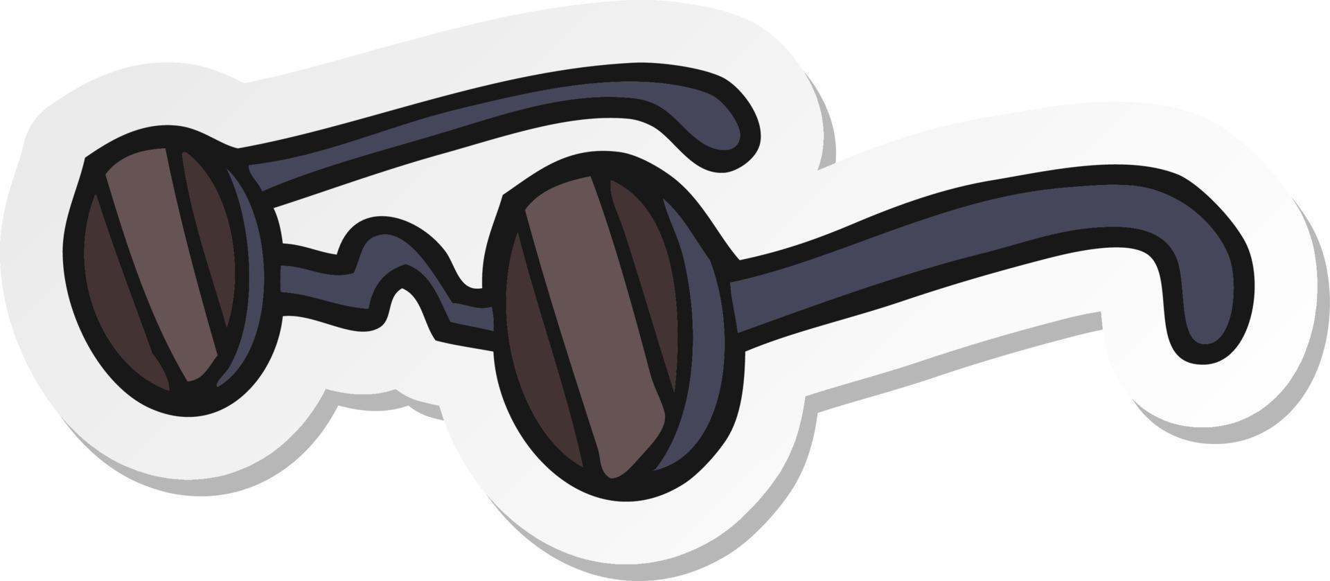 sticker of a cartoon sunglasses vector