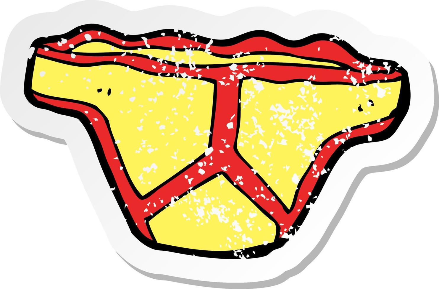 retro distressed sticker of a cartoon underpants vector