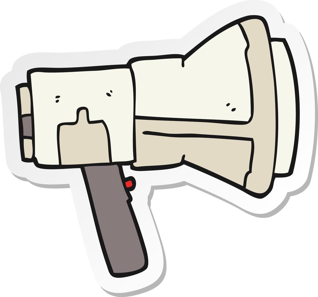 sticker of a cartoon megaphone vector