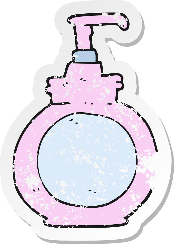 retro distressed sticker of a cartoon hand wash vector