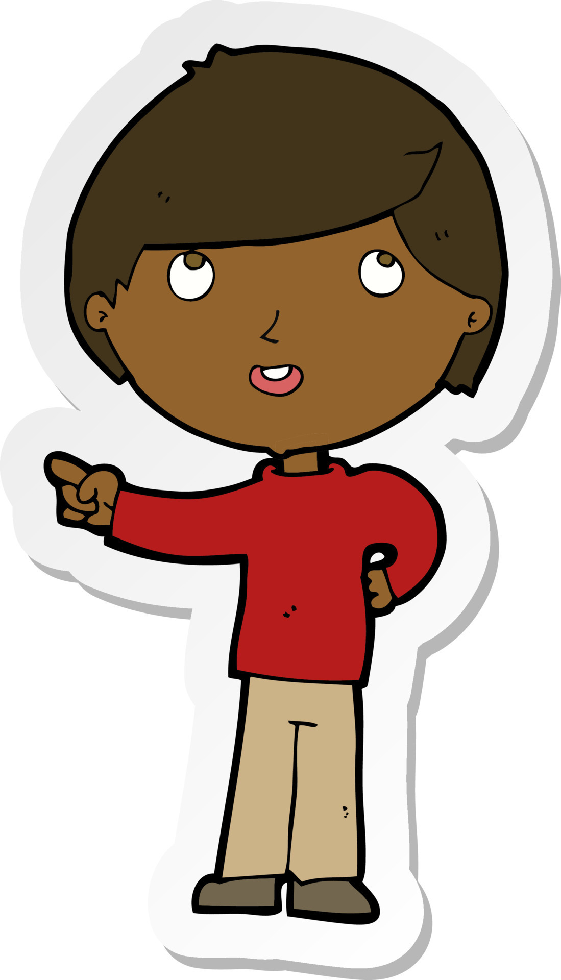 sticker of a cartoon boy pointing 11118223 Vector Art at Vecteezy sticker of a cartoon boy pointing 11118223 Vector Art at Vecteezy