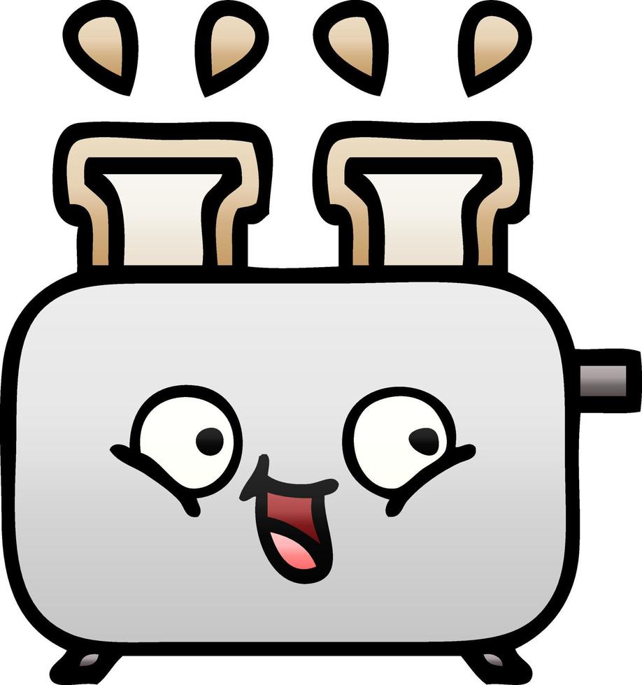 gradient shaded cartoon of a toaster vector