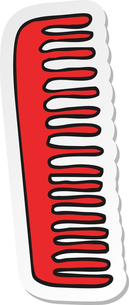 sticker of a cartoon comb vector