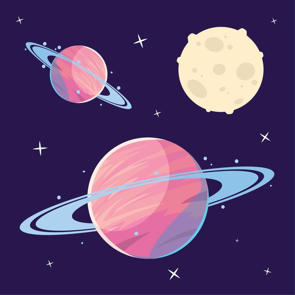 outer space planets vector