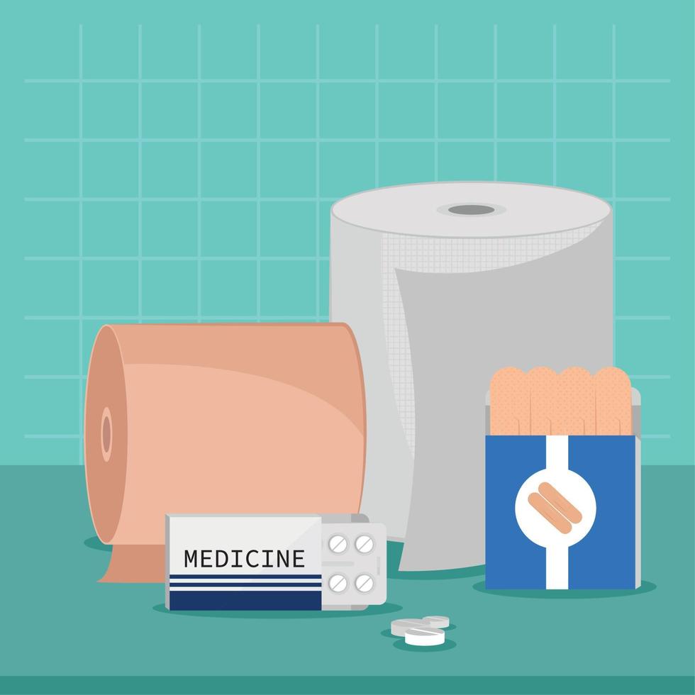 first aid equipment vector