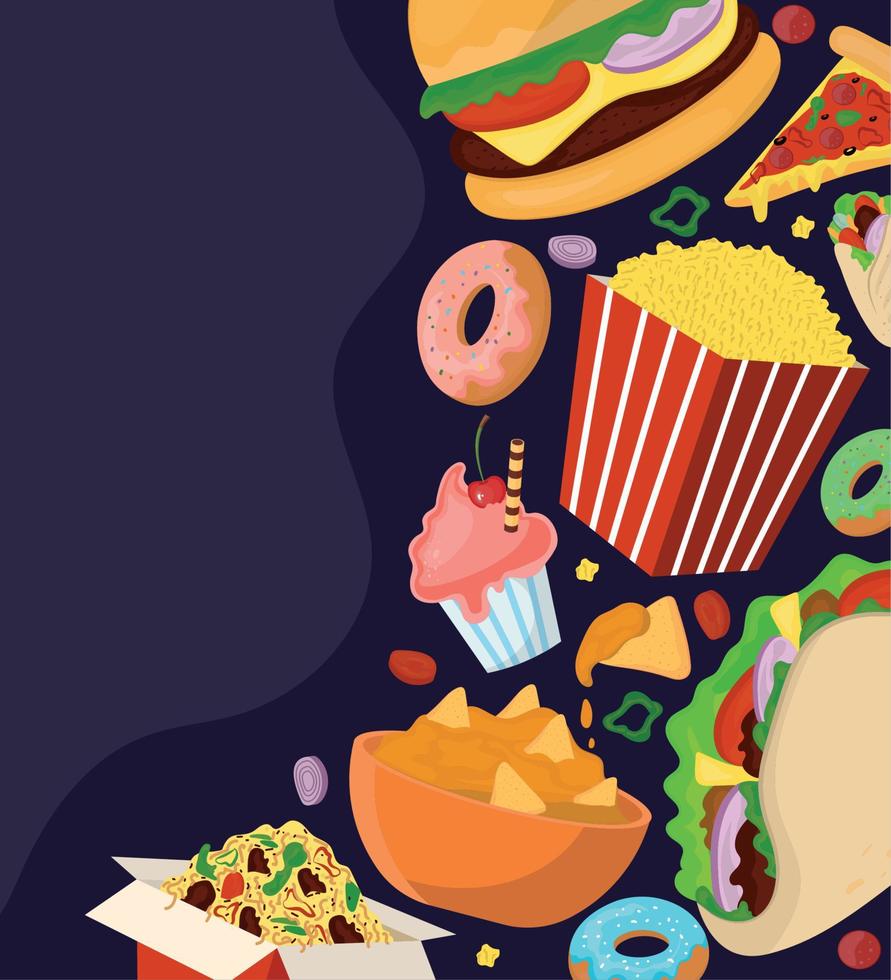 fast food products vector