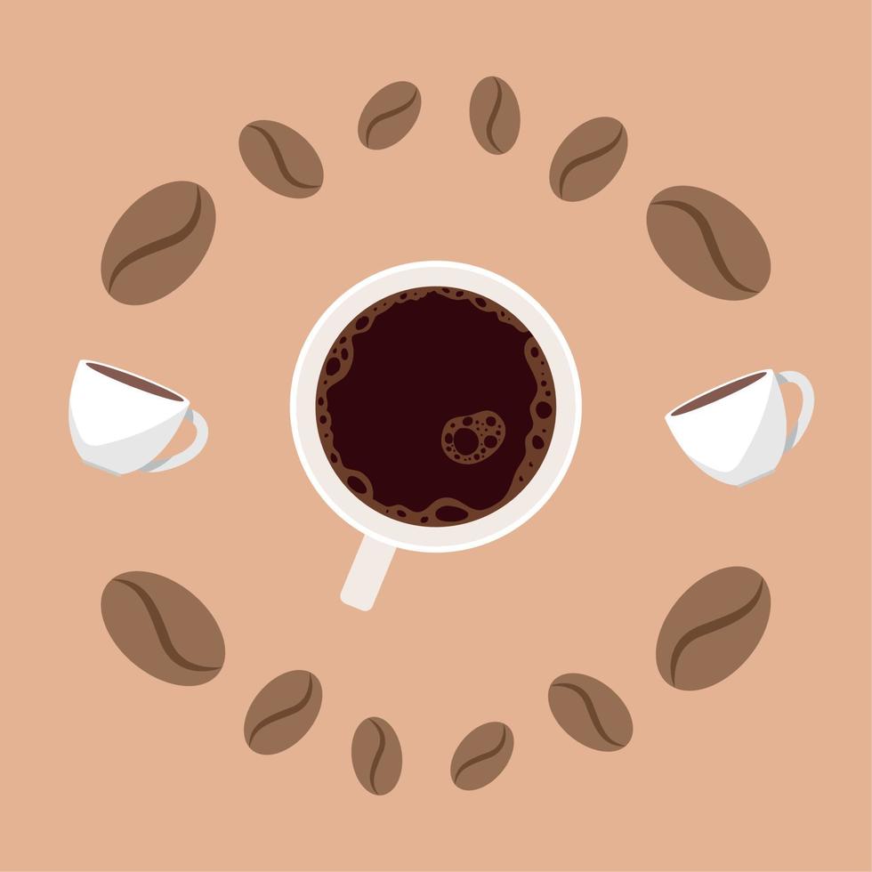 coffee cup and seeds vector