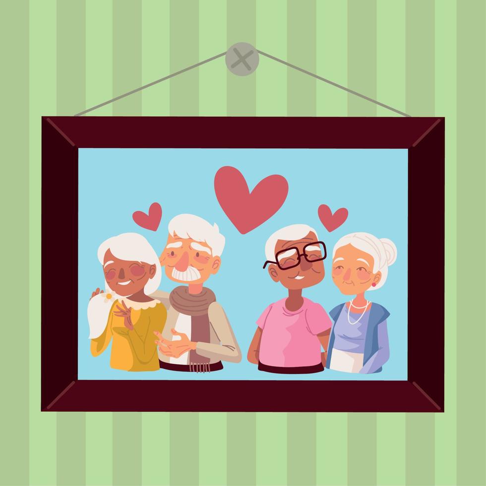 grandparents picture wall vector