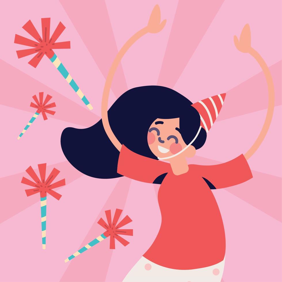celebrating girl birthday vector