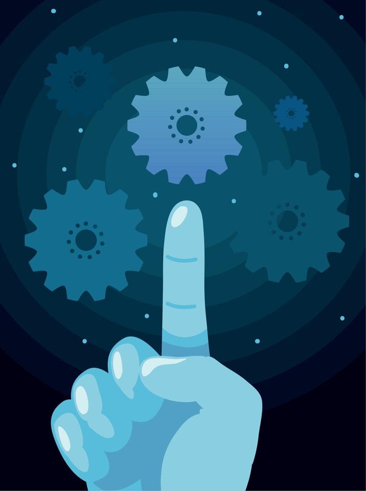 hand with gear vector