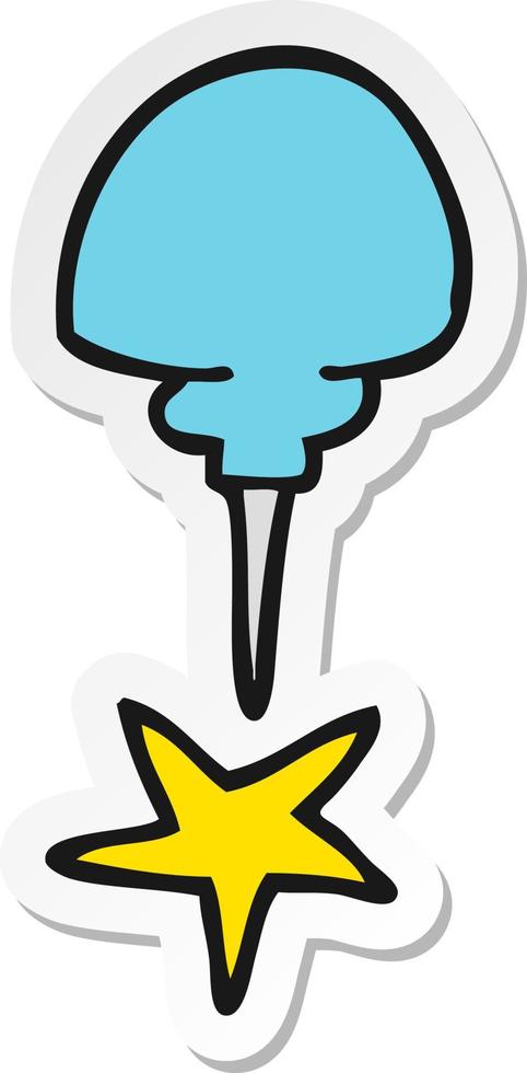 sticker of a cartoon office tack vector