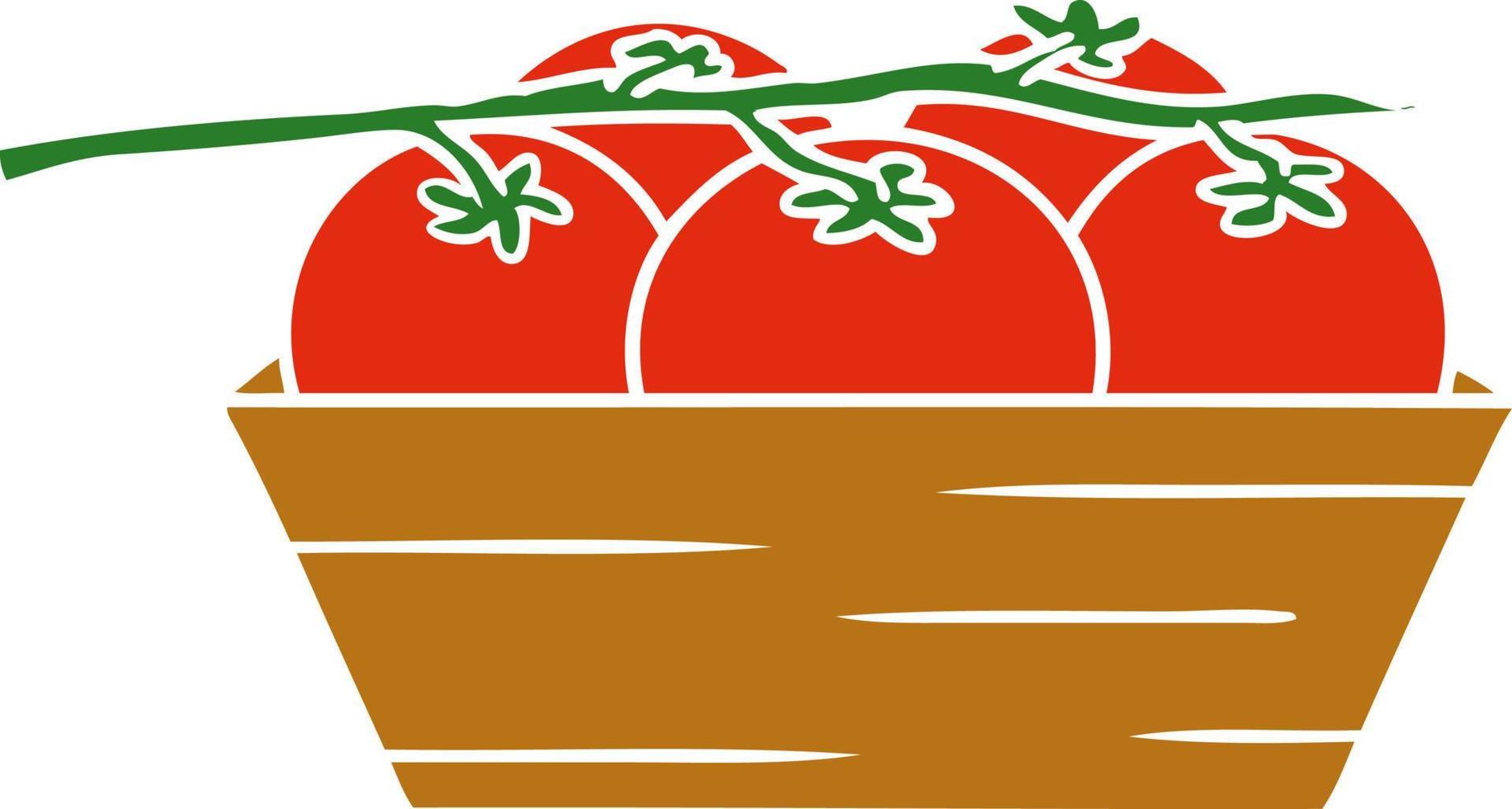 cartoon doodle of a box of tomatoes vector