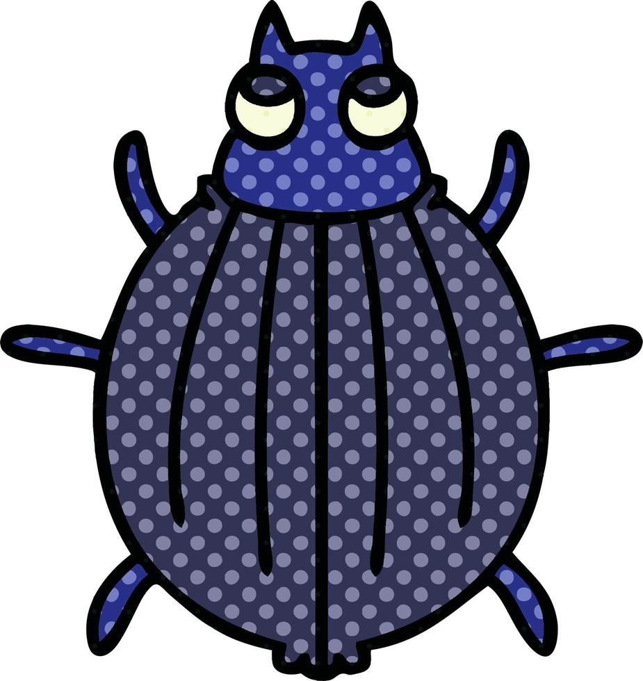 quirky comic book style cartoon beetle vector