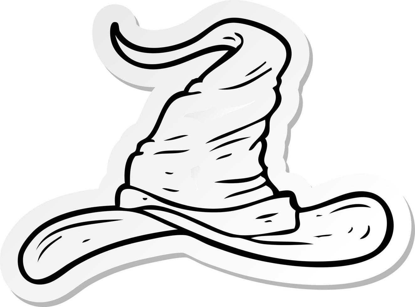sticker of a cartoon wizards hat vector