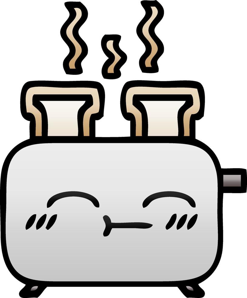 gradient shaded cartoon of a toaster vector