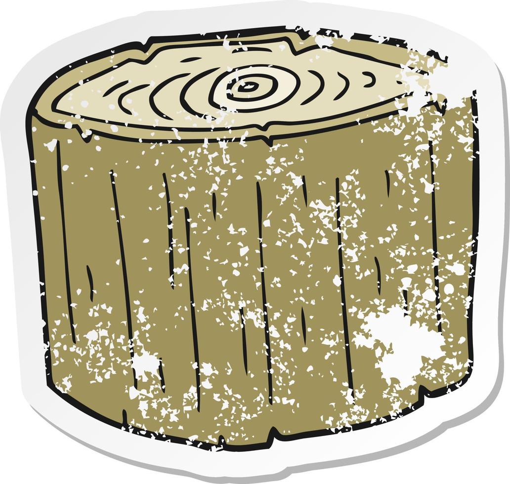 retro distressed sticker of a cartoon log vector