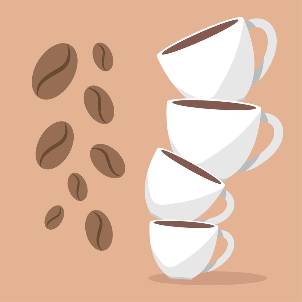 stack of cups coffee vector