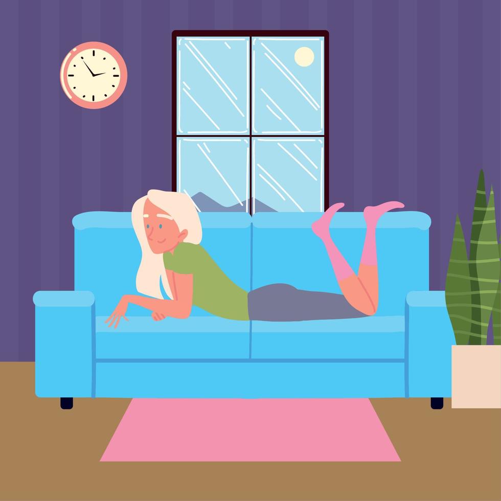 happy girl relaxing vector